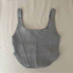 Babaton Sculpt Knit Bustier Tank - Cement Blue